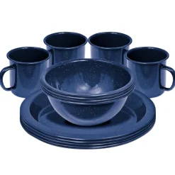 Hot Campfire 12 Piece Enamel Dinner Set