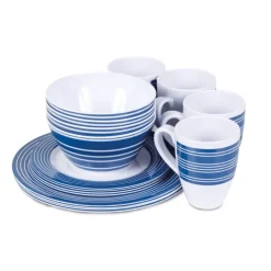 Outlet Campfire 16 Piece Melamine Dinner Set - Nautical