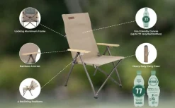 OZtrail Cape Series Recliner Chair - Tan