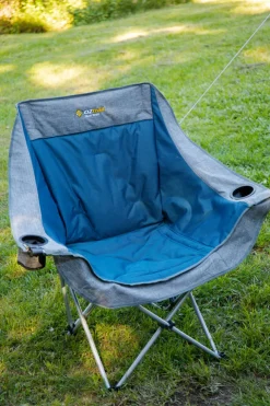 Online OZtrail Moon Chair Single with Arms - Blue