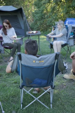 Online OZtrail Moon Chair Single with Arms - Blue